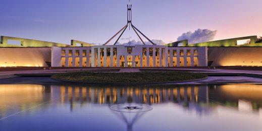 Australia's Parliament house and her reflection