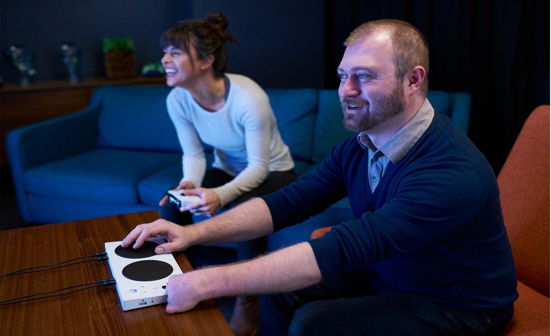 Solomon Romney, right, was one of the gamers who tested the packaging for the Xbox Adaptive Controller.
