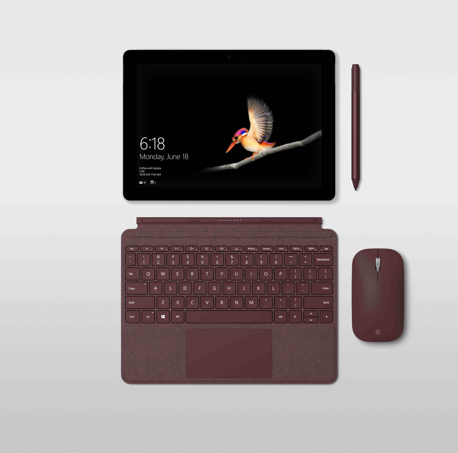 surface go with inking pen, mouse and keyboard