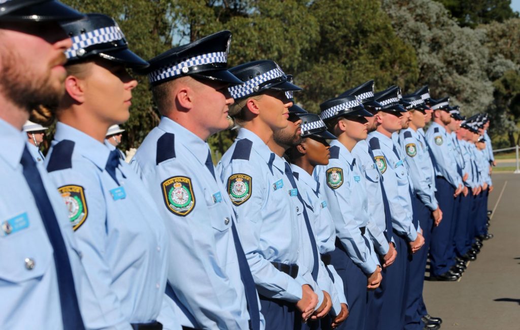 Line of Australian police officers