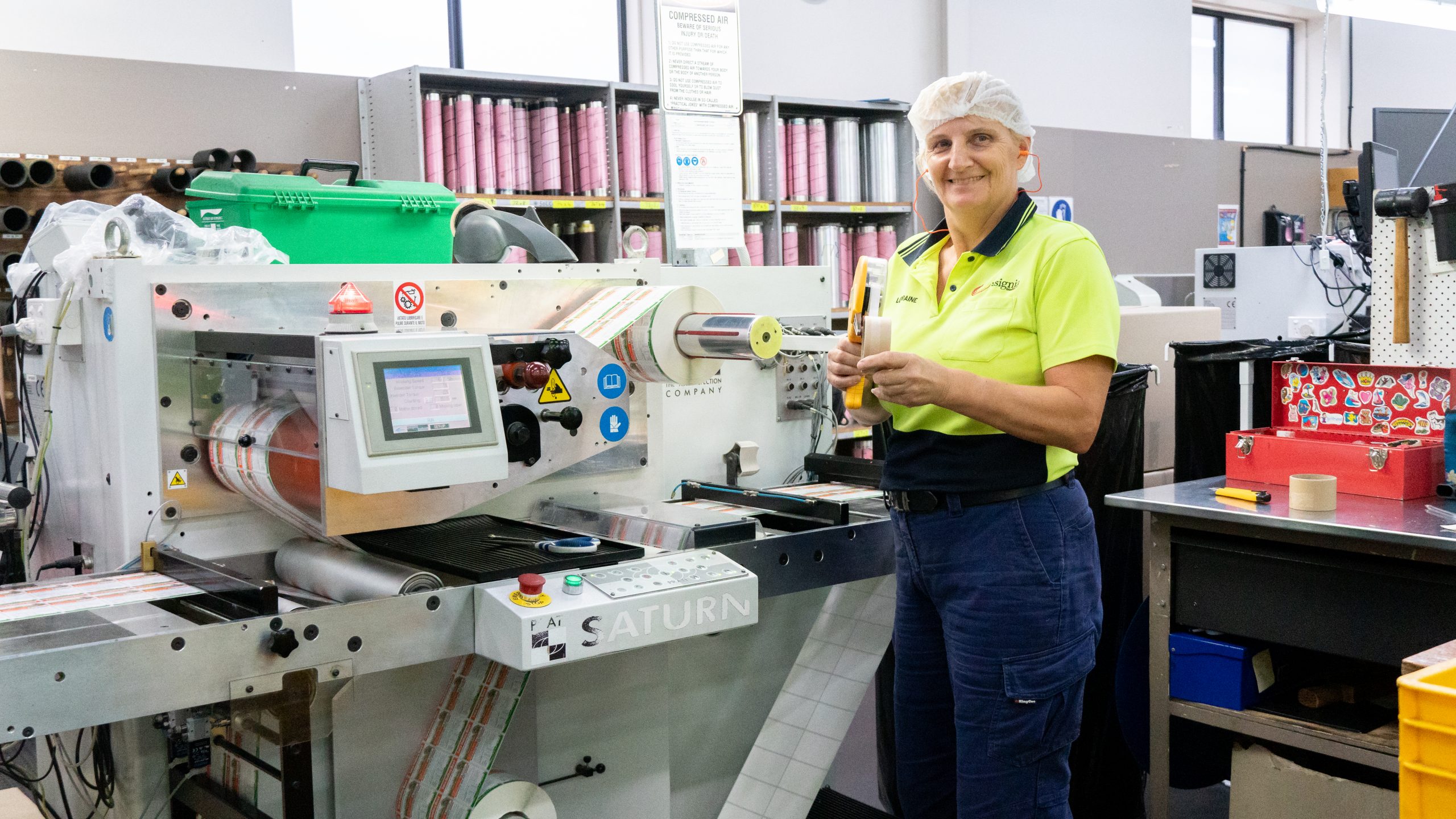 Image of smiling manufacturing worker