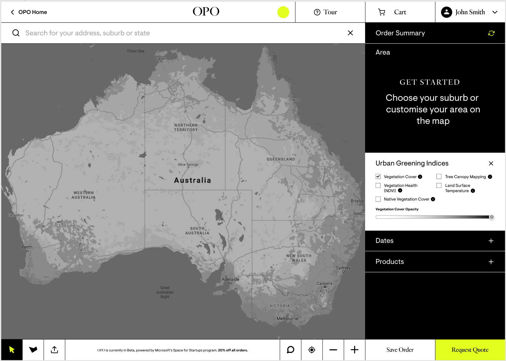 Screenshot of OPO software