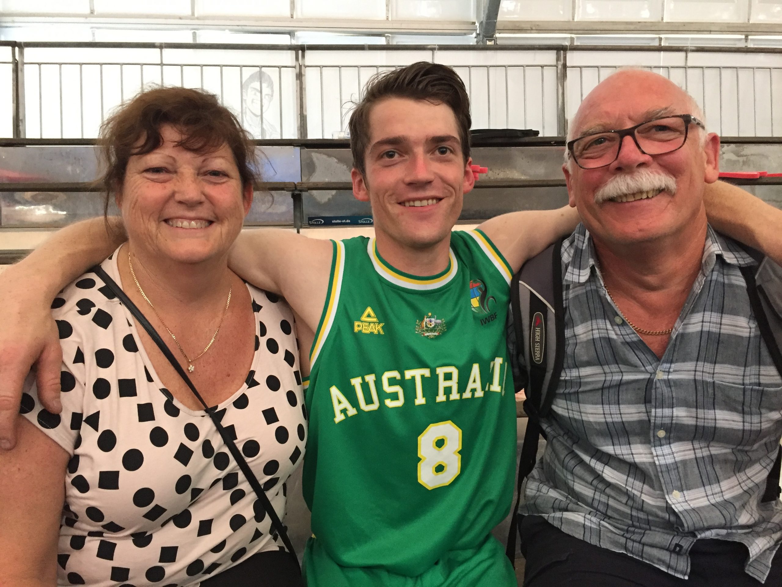Kim Robins with his parents