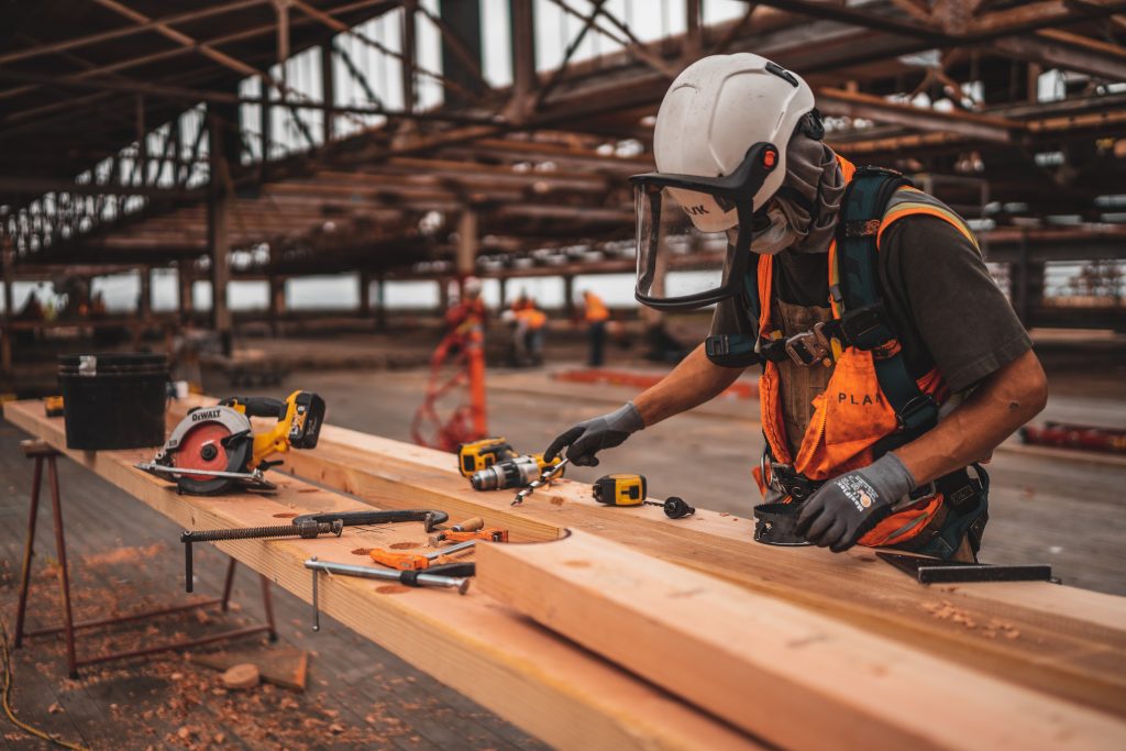 Male worker in construction gear