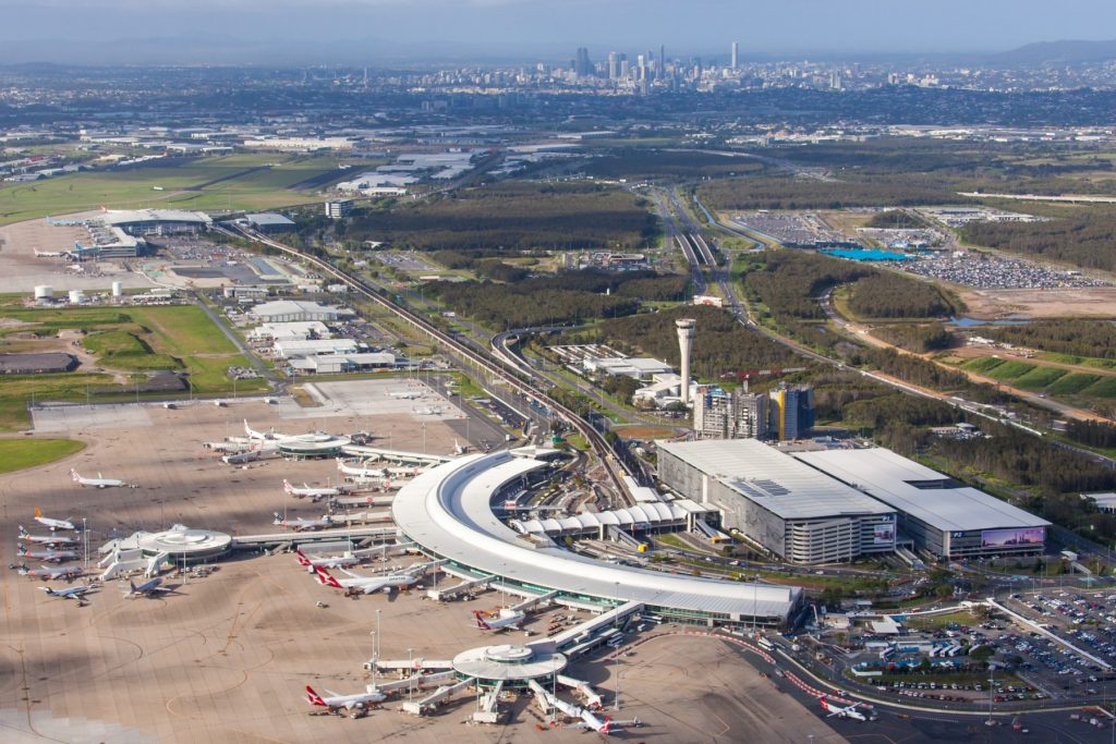 Aerial shot of brisbane airport