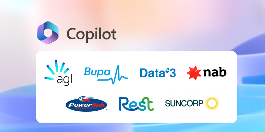 Customer logos of AGL, Bupa, Data#3, NAB, Powerlink Queensland, Rest Super and Suncorp