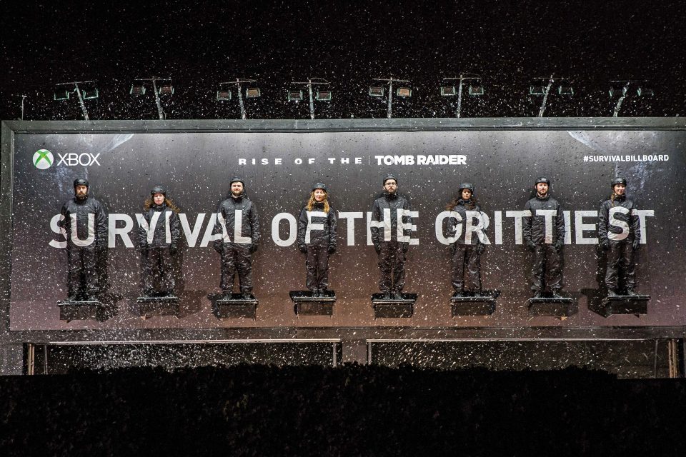 The Survival Billboard to mark the release of the latest Tomb Raider game