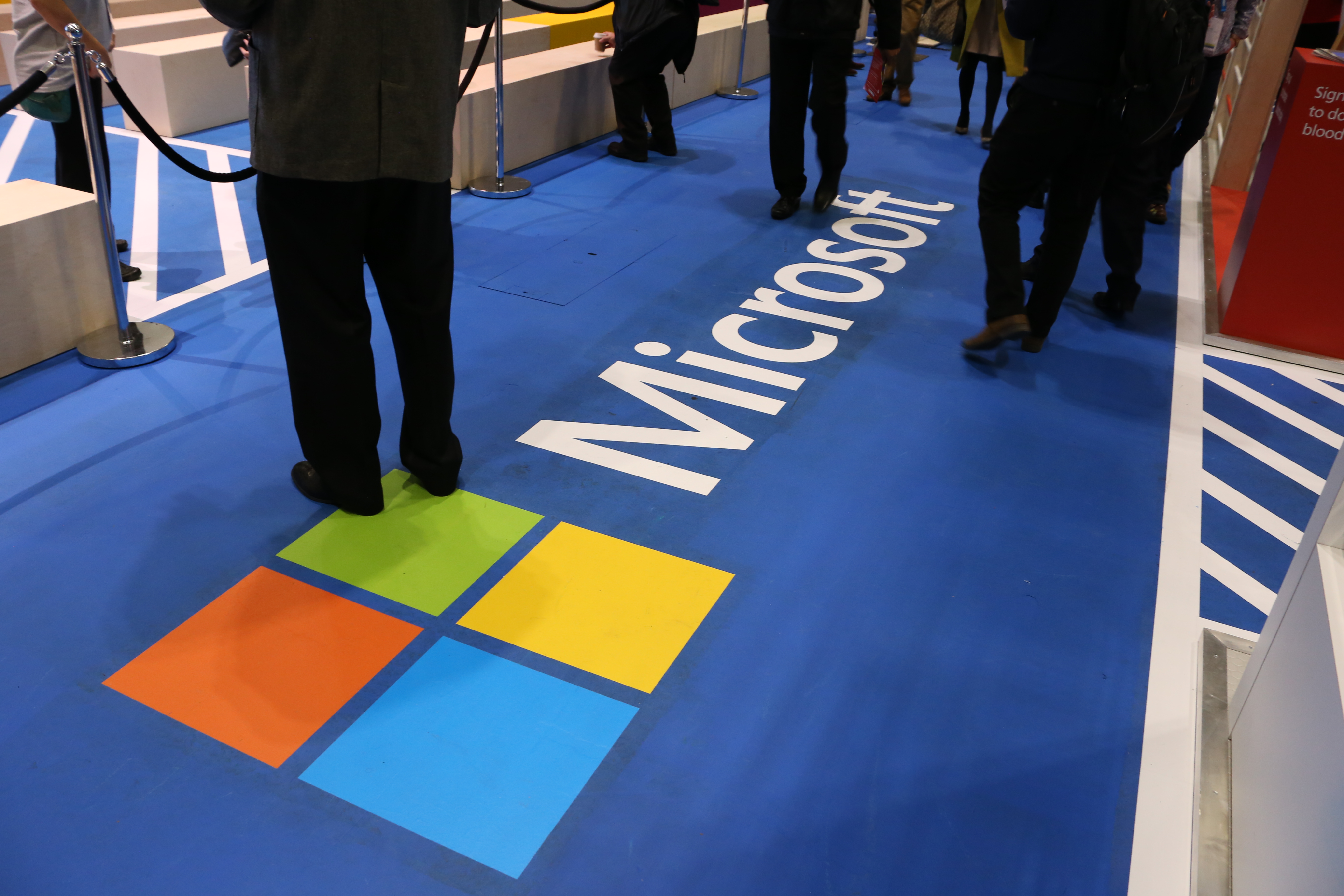 Microsoft Logo on carpet