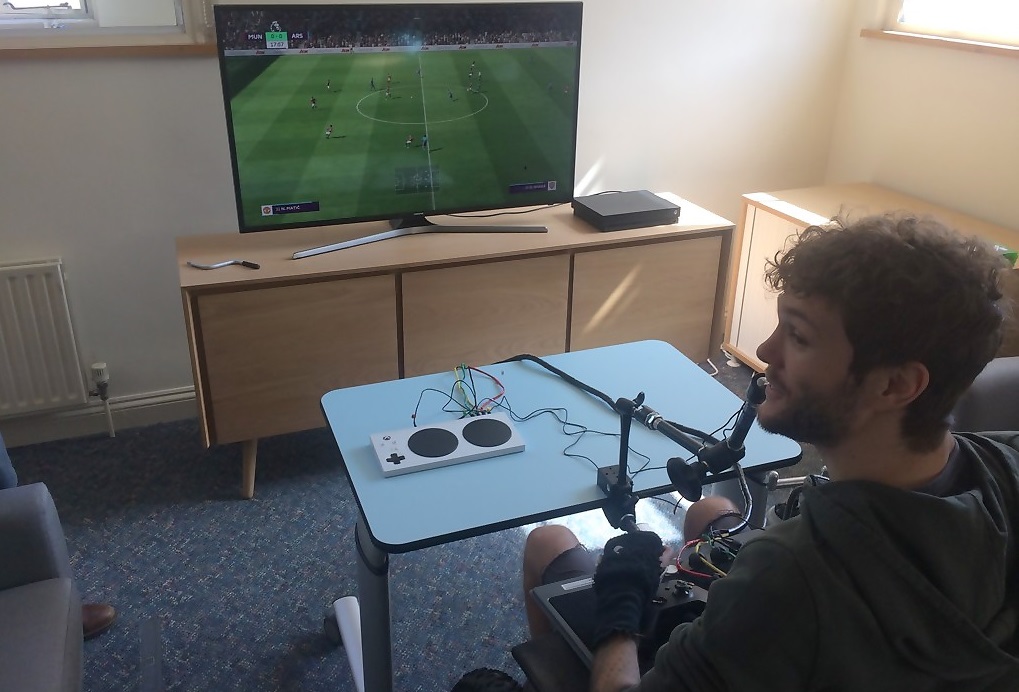 George Dowell plays FIFA with the Xbox Adaptive Controller