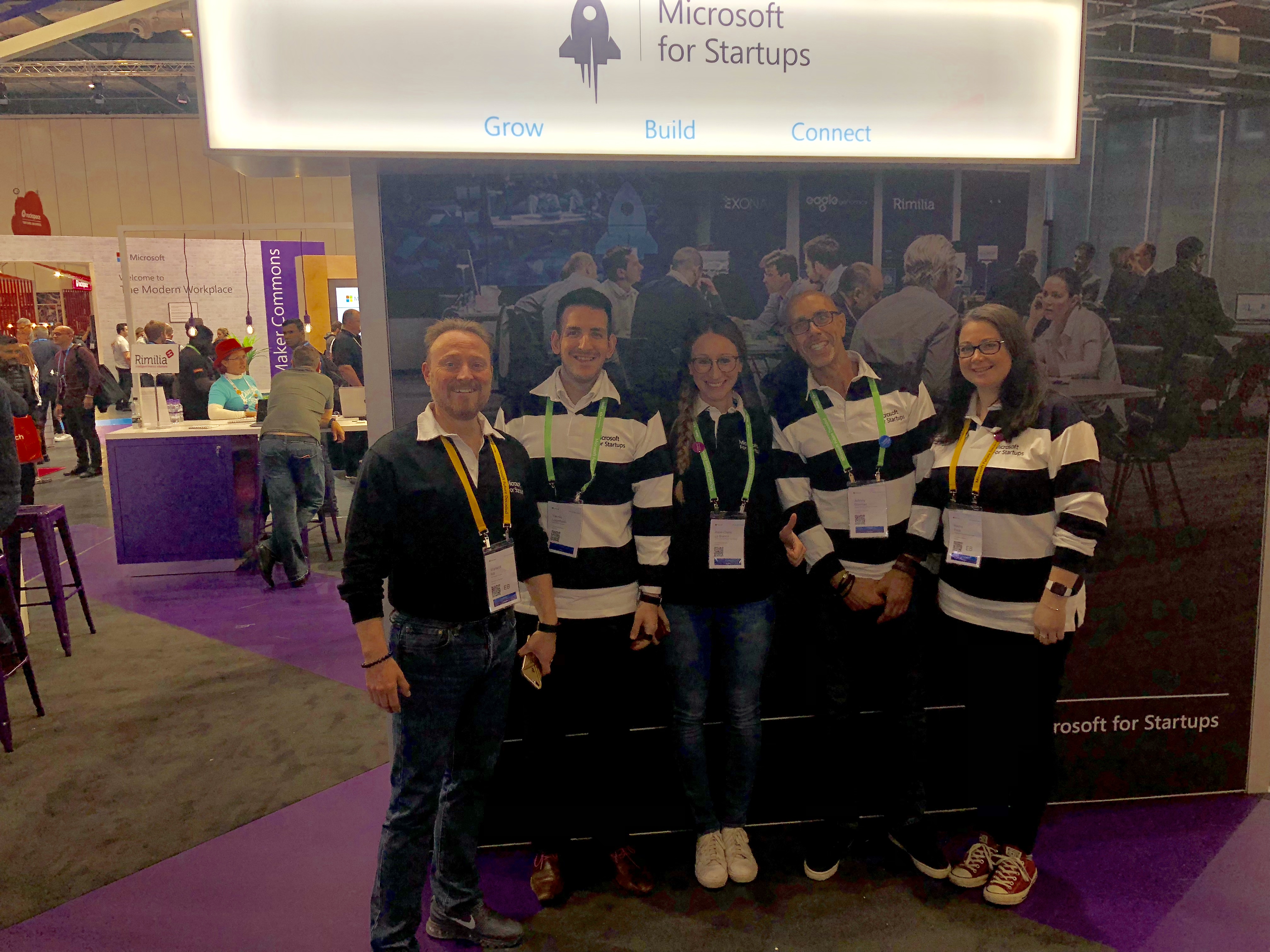 The Microsoft for StartUps team on their stand