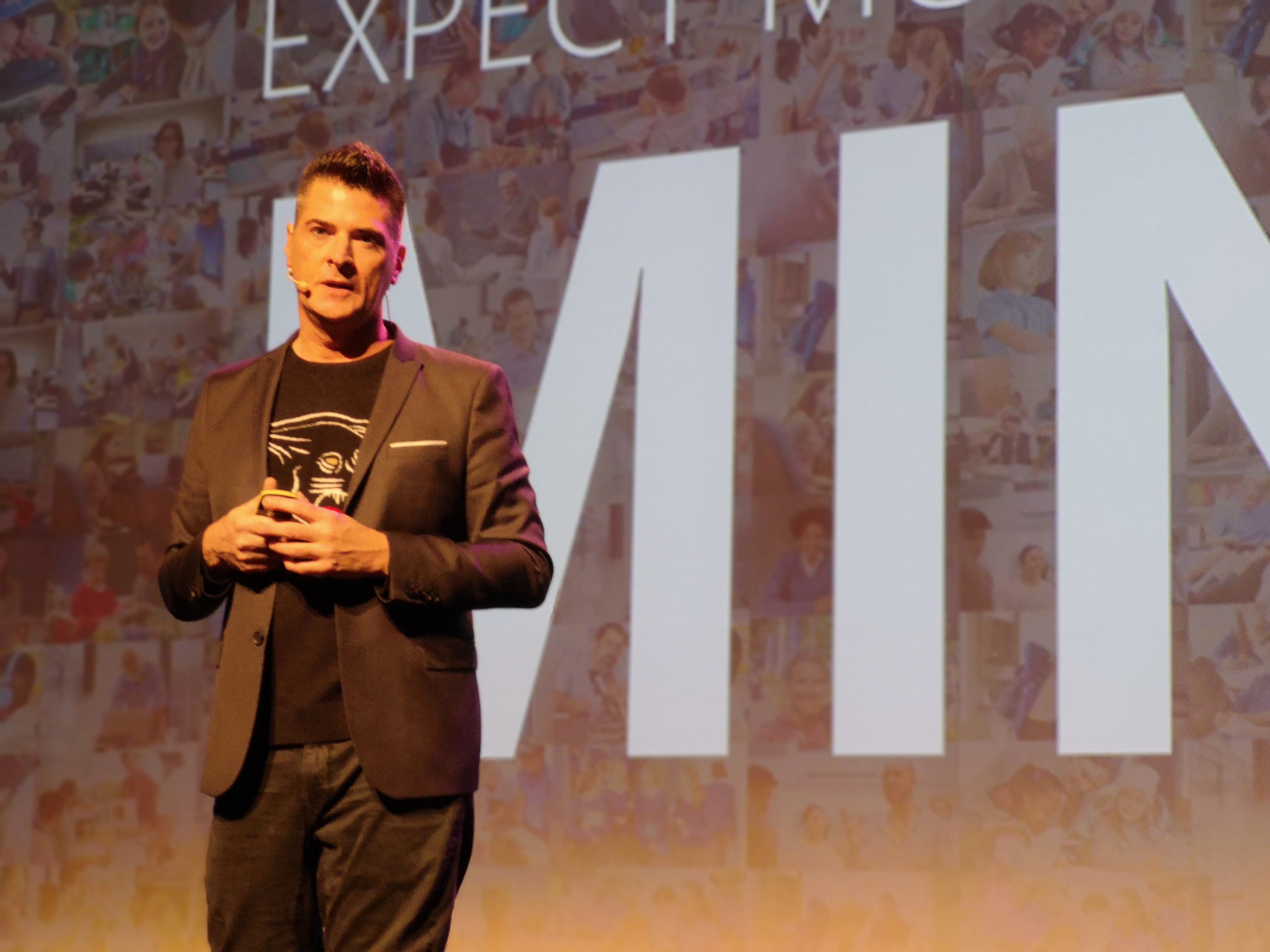Anthony Salcito, Vice President of Education at Microsoft, delivers his keynote speech