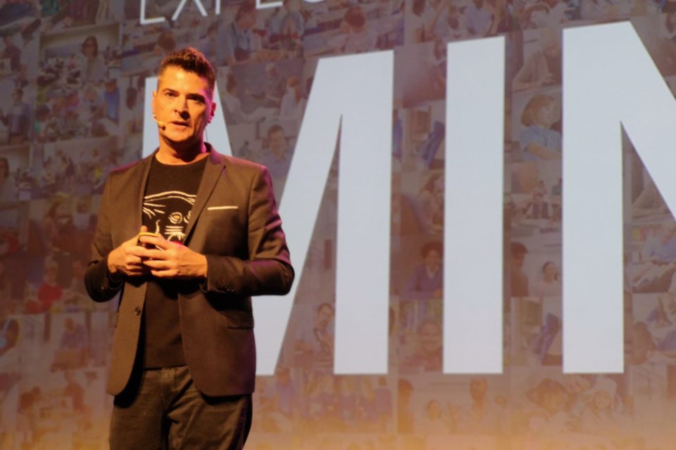 Anthony Salcito delivers his keynote speech at BETT