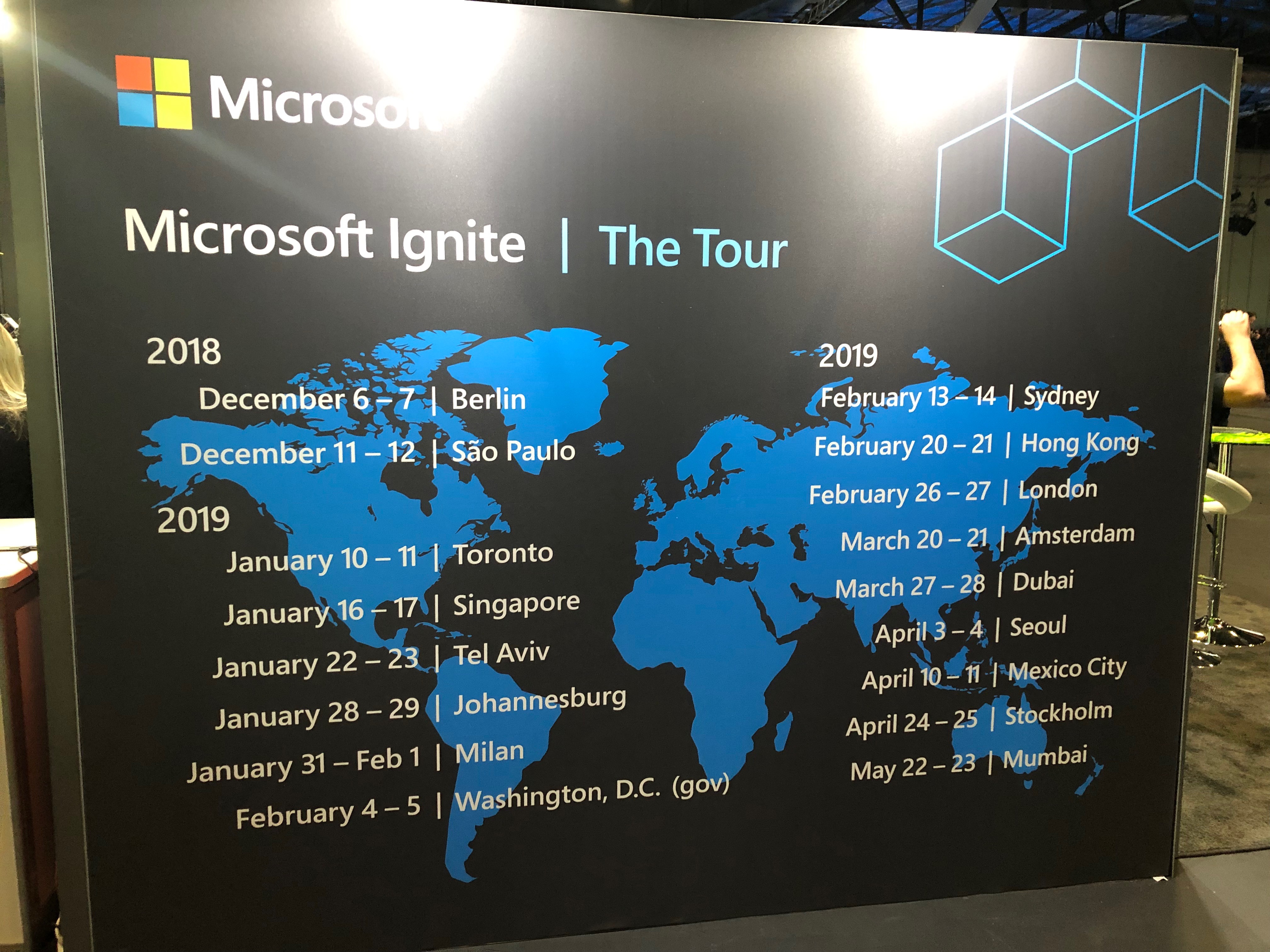 Microsoft Ignite tour dates
