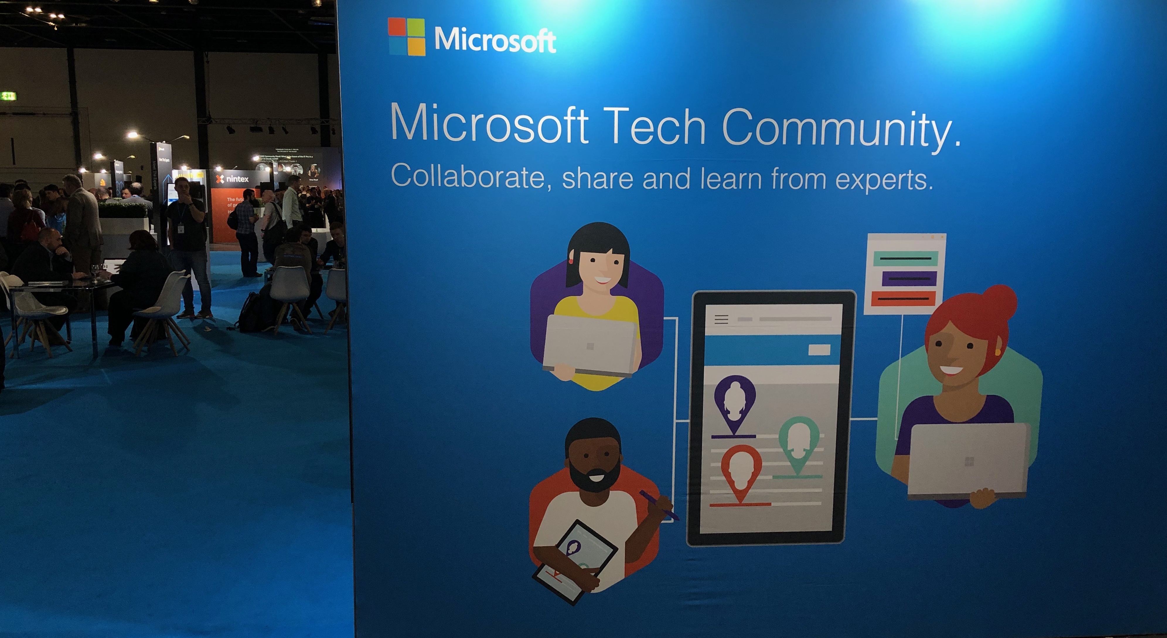 The main Microsoft stand at the ExCeL