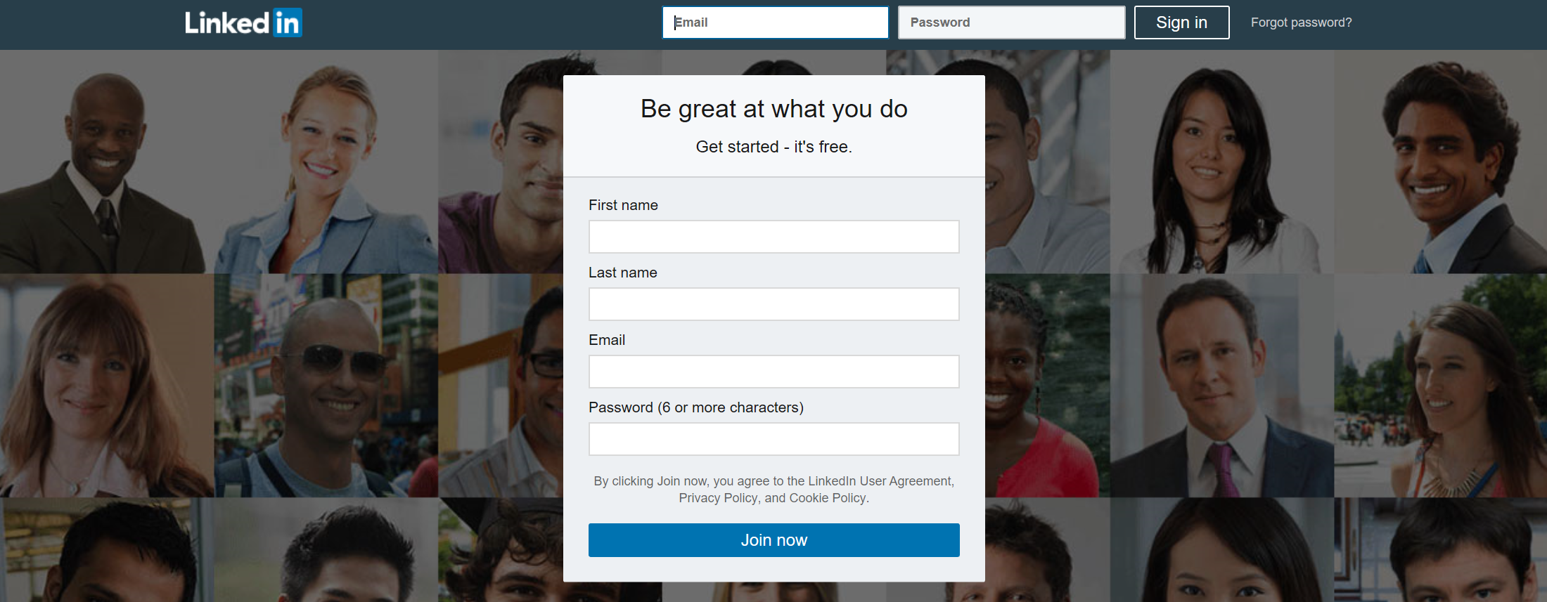 LinkedIn sign-in page
