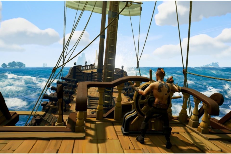 Pirate on ship in Sea of Thieves