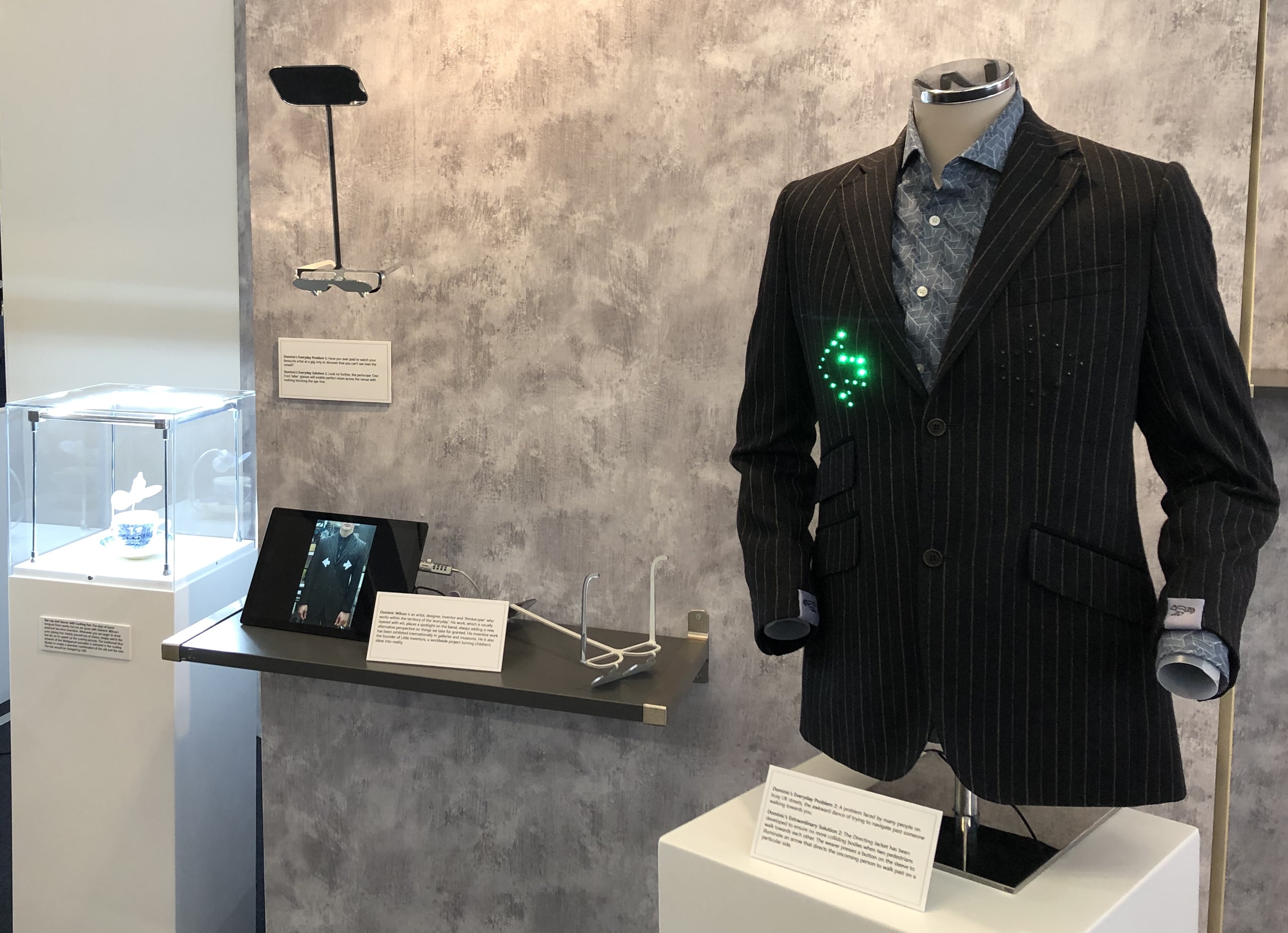A jacket with indicators, designed by an inventor, on show at the D&AD Festival in London