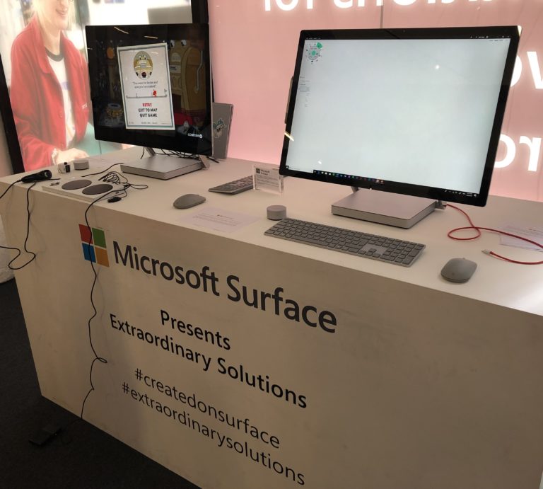 Two Surface devices at the D&AD Festival in London
