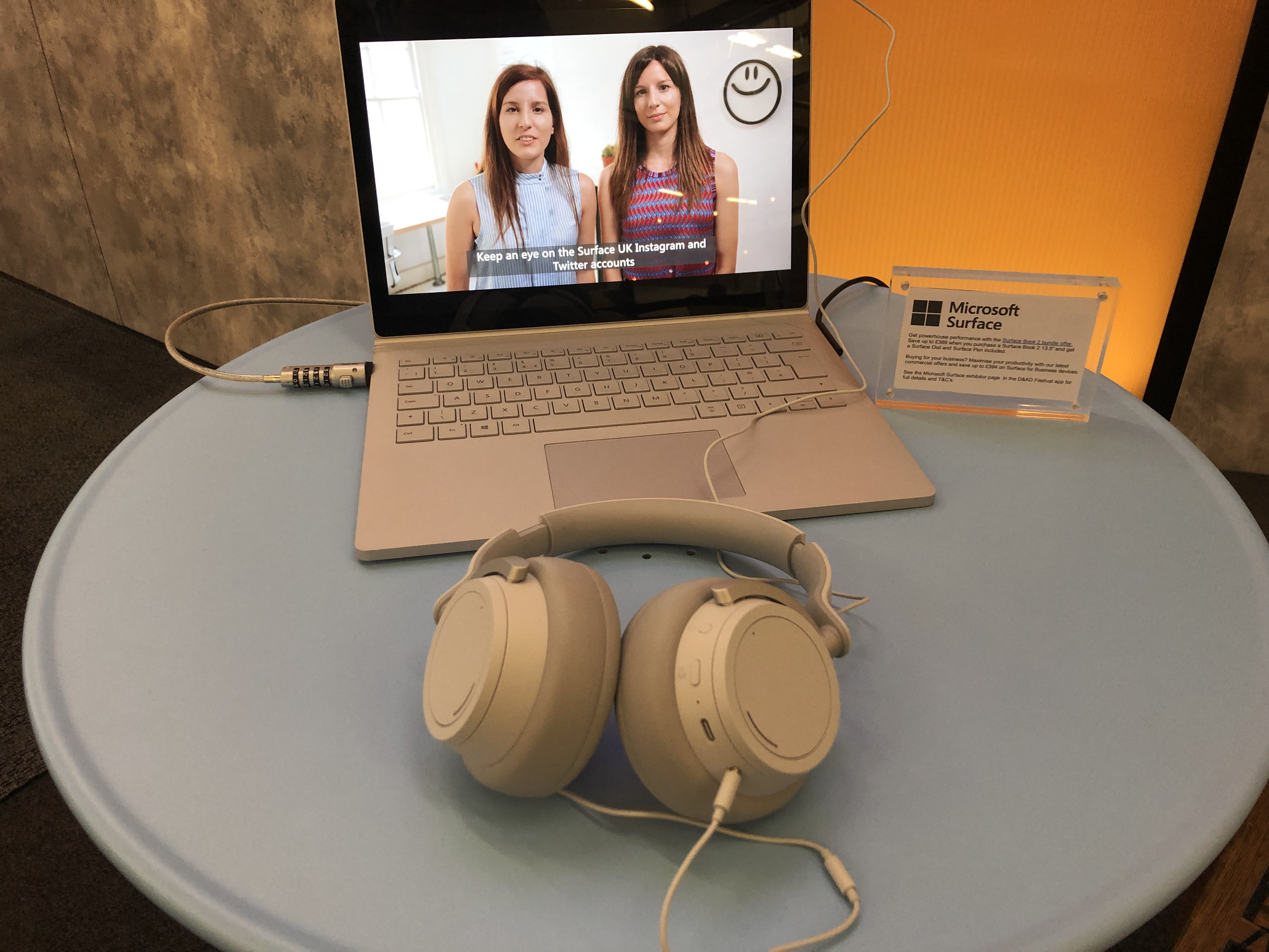 A Surface Laptop and Surface Headphones