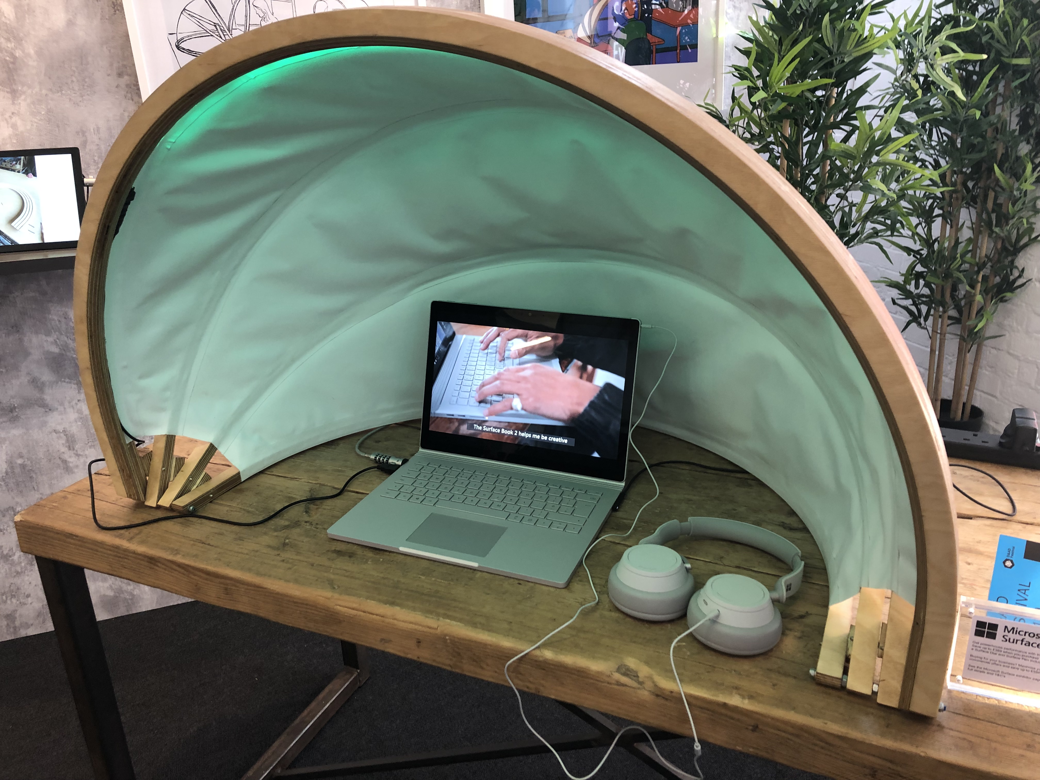 A tent-like invention that aims to help people focus at work