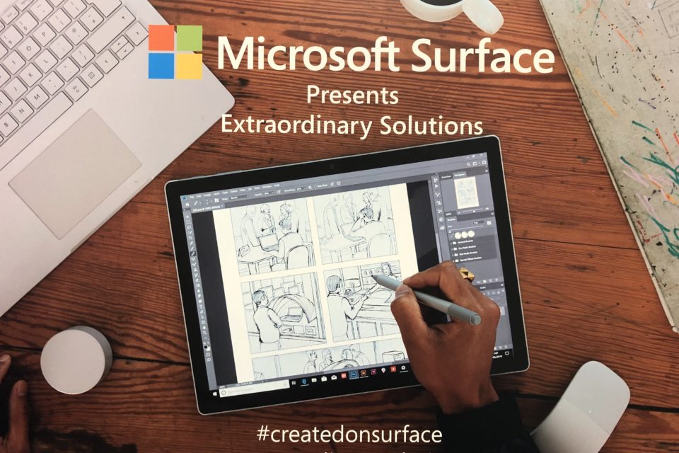 A poster at D&AD promoting Surface devices