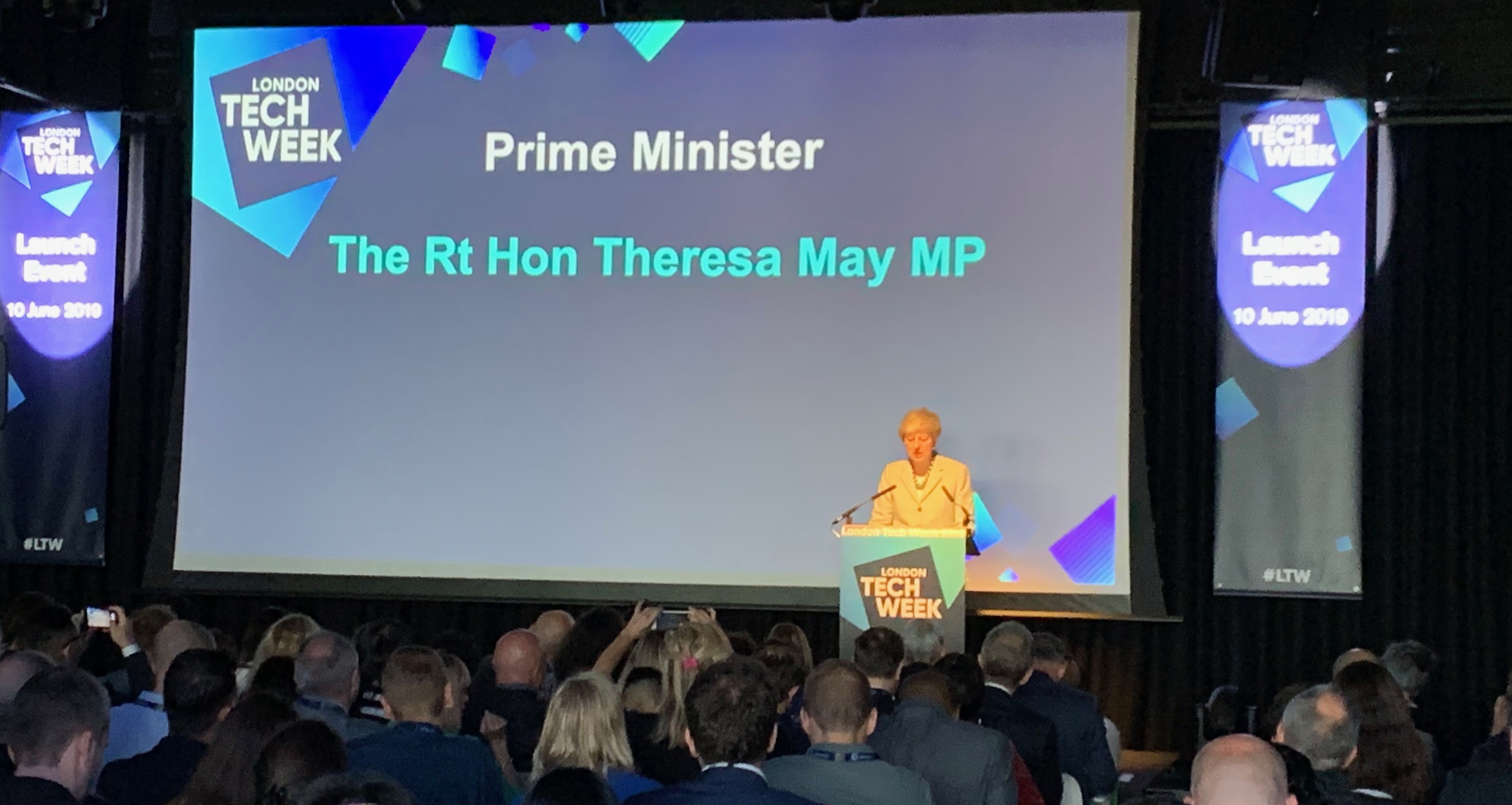Prime Minister Theresa May addresses London Tech Week