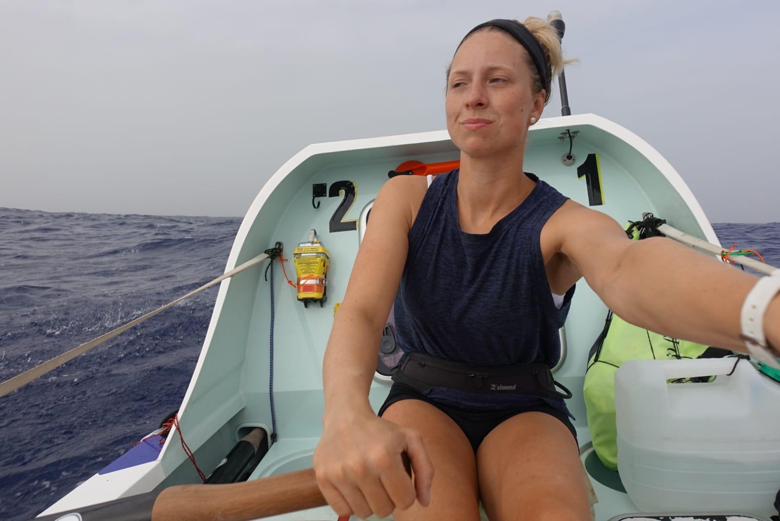 Anna McLean rowing across the Atlantic