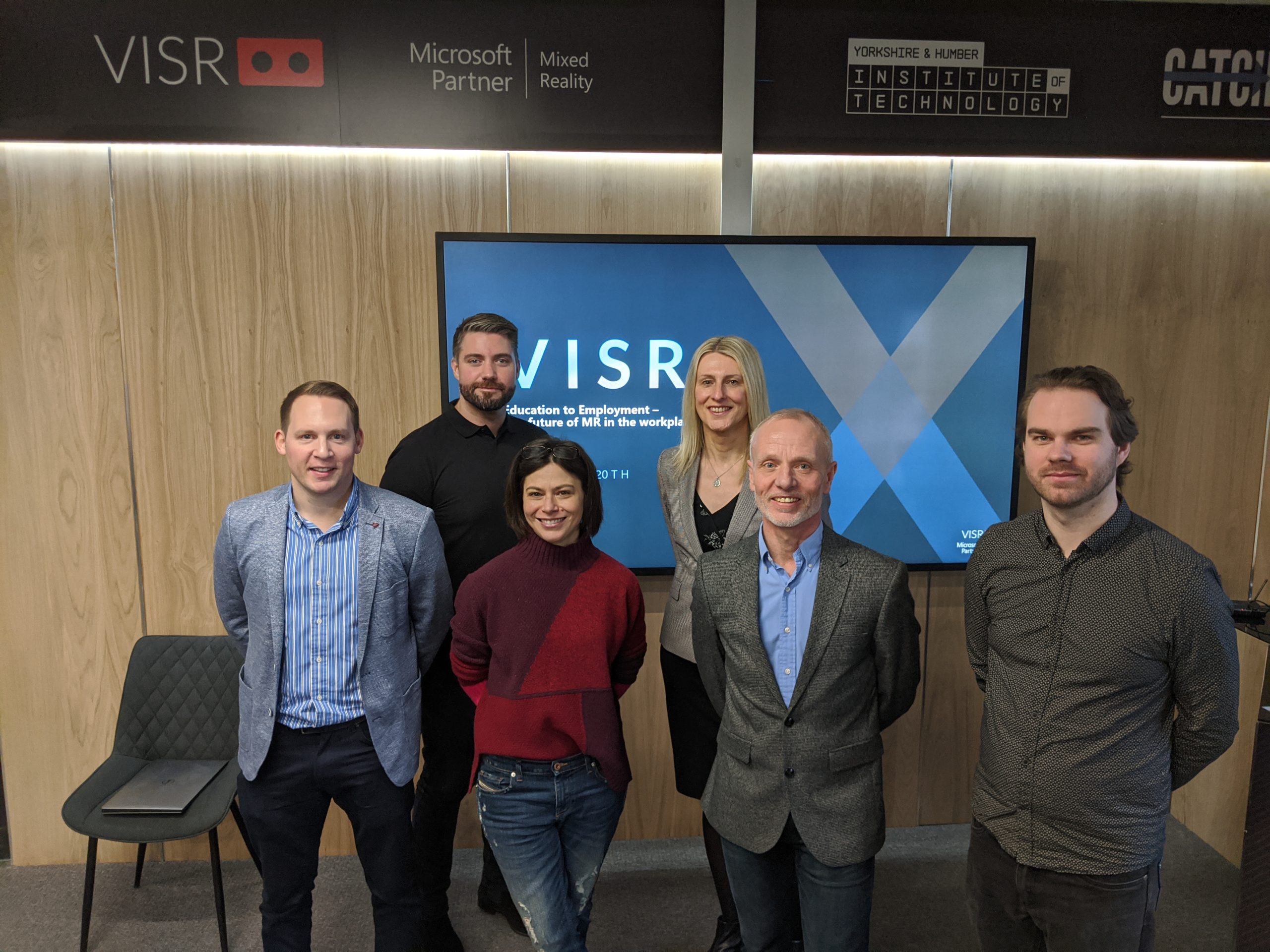 From left: Jason Lovell, from PWC; Oliver Nicol, from VISR; Leila Martine, from Microsoft; Amy Gadd, from the Yorkshire and Humber Institute of Technology; Lindsay West, from VISR, and Louise Deane, from VISR