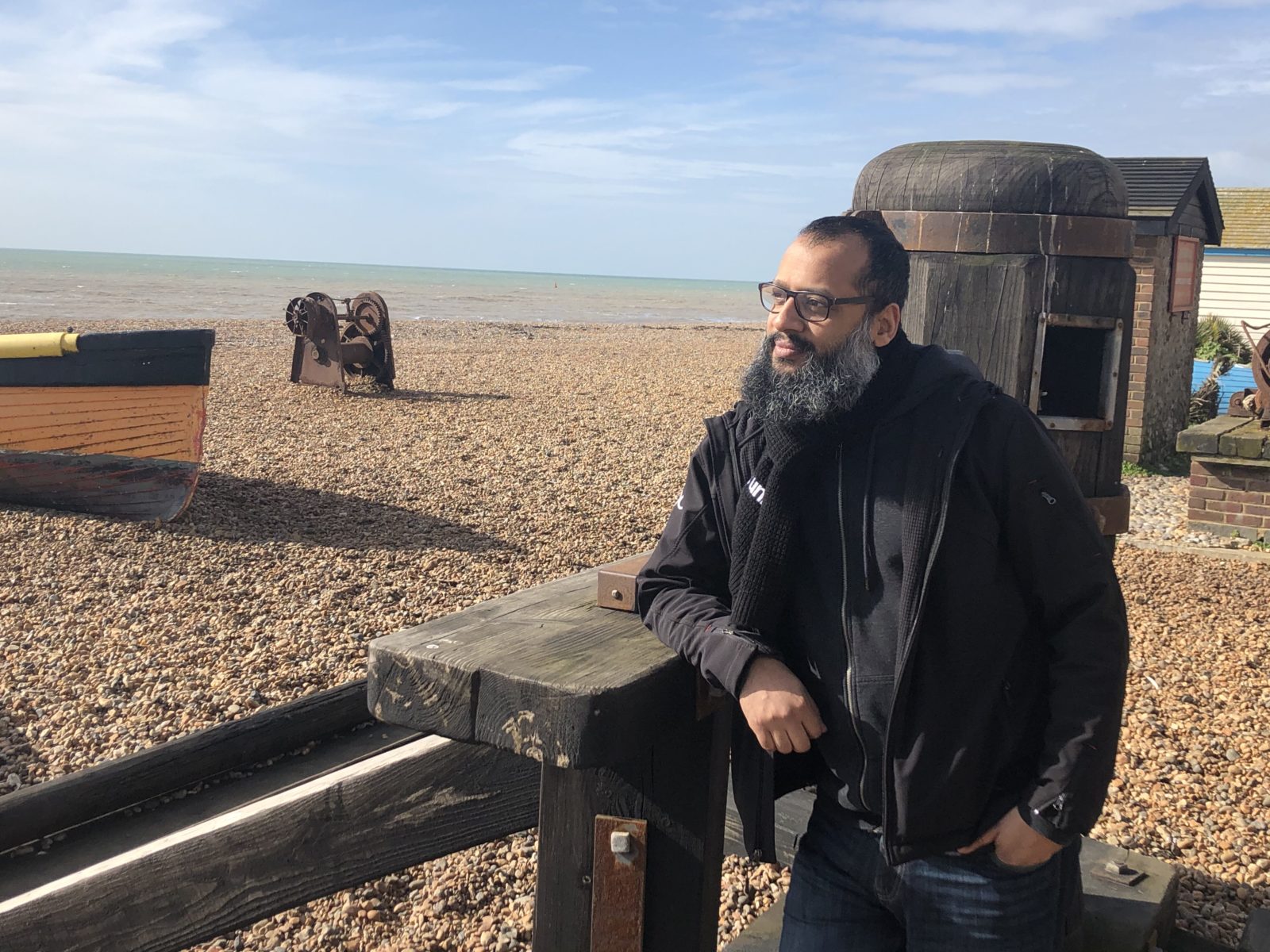 James Stone, a games developer in the ID@Xbox programme, pictured on Brighton beach