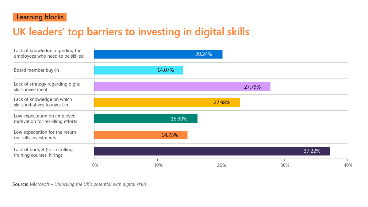 Graph showing barriers to investing in digital skills