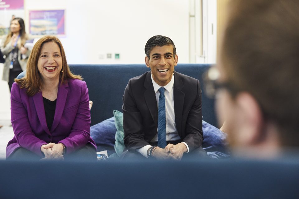 Clare Barclay, CEO of Microsoft UK, and Rishi Sunak, Chancellor of the Exchequer
