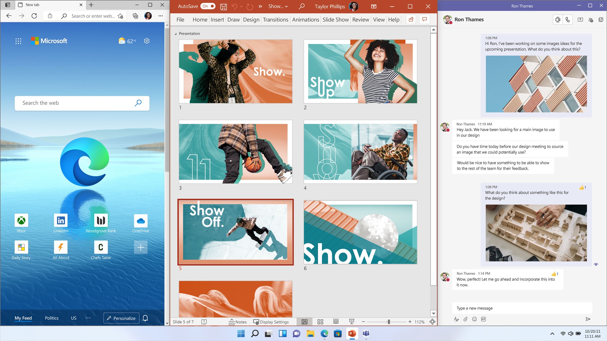 ▲ 윈도우11의 스냅 기능은 사용자가 원하는 형태로 창을 분할할 수 있다.
