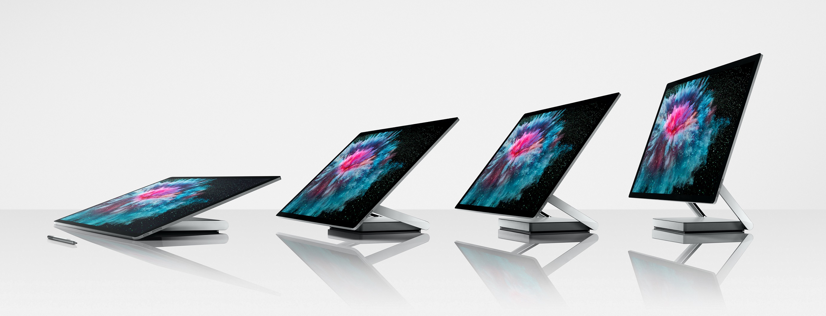 Surface Studio 2完全滿足創作者對理想裝置的想像，亮度、對比度提升，並經過校準提供貼近真實的色彩，同時搭載新一代Pascal架構、效能提升50%的GPU 與固態硬碟。使用者將可在這個令人驚豔的28吋螢幕上盡情創作、享受沉浸式體驗。
