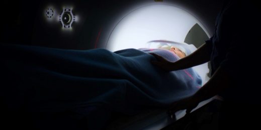Patient entering an MRI machine