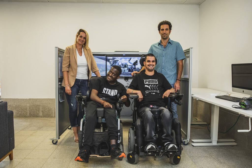 Four people at the House of Wheels in Israel