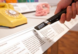 Every visitor to the Cooper Hewitt, Smithsonian Design Museum gets a digital pen that they can collect items with to view online later. (Photo by Matt Flynn © 2015 Cooper Hewitt, Smithsonian Design Museum.)