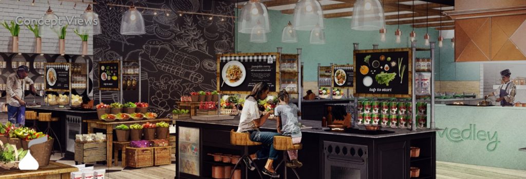 The Hershey Lab has reimagined the grocery experience with a conceptual store called Medley. (Image courtesy of Hershey) 